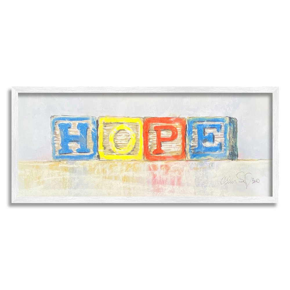 Stupell Industries Hope Typography Vintage Kids' Building Block Arrangement