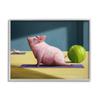Stupell Industries Pink Pig Doing Yoga Upward Facing Hog view 1