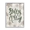 Stupell Industries Holly Jolly Festive Cursive Typography Winter Rustic Snowflakes view 1