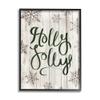 Stupell Industries Holly Jolly Festive Cursive Typography Winter Rustic Snowflakes view 1