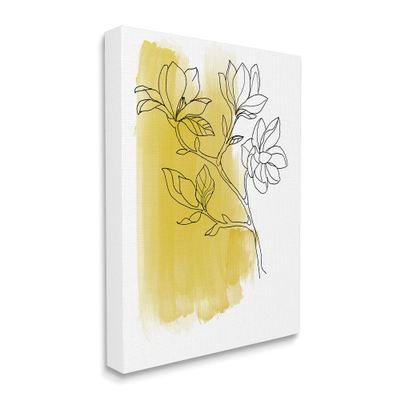 Stupell Industries Tree Blossom Branch Line Drawing Yellow Brush Pattern