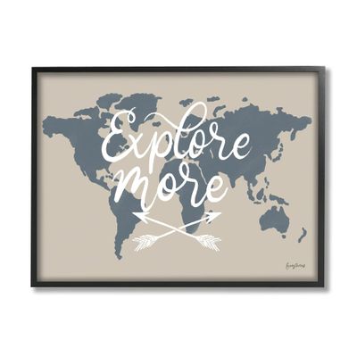 Stupell Industries Explore More Sentiment Crossed Arrows World Map