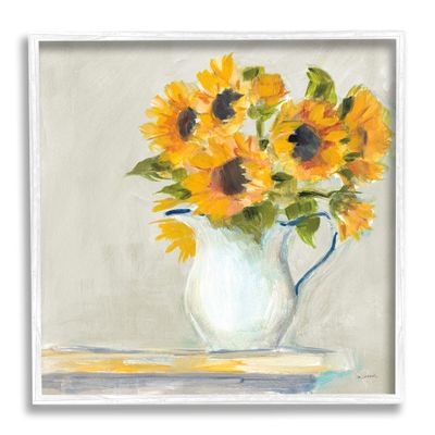 Stupell Industries Soft Petal Sunflower Vase Country Milk Jar