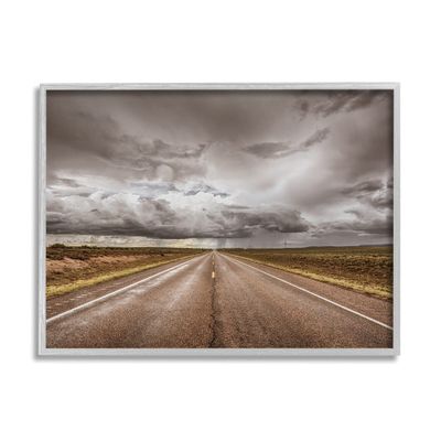 Stupell Industries Open Road Under Stormy Sky Western Landscape
