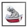 Stupell Industries Elephant in Red Bathtub Playful Safari Animal view 1