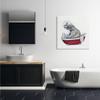 Stupell Industries Elephant in Red Bathtub Playful Safari Animal view 2