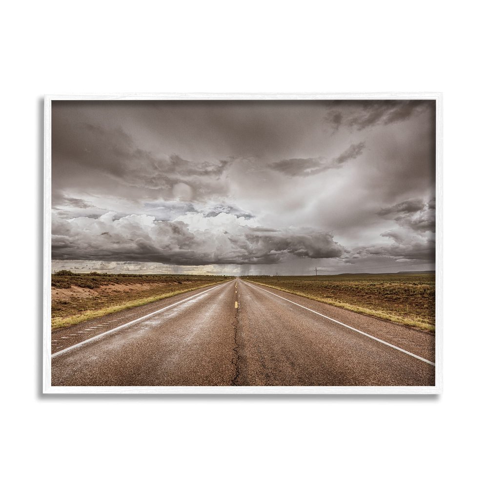 Stupell Industries Open Road Under Stormy Sky Western Landscape