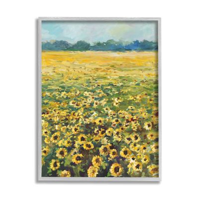 Stupell Industries Country Sunflower Field Yellow Floral Meadow Landscape