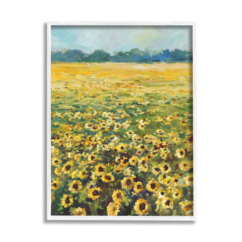 Stupell Industries Country Sunflower Field Yellow Floral Meadow Landscape