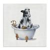 Stupell Industries Dairy Cow in Bathtub Country Farm Animal, Designed by Donna Brooks Canvas Wall Art, 30 x 30, Black view 1