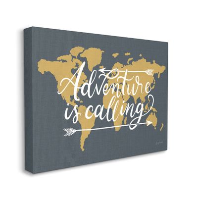 Stupell Industries Adventure is Calling Phrase Arrows Over World Map