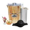 Elite Gourmet Old Fashioned 6 Quart Vintage Appalachian Wood Bucket Electric Ice Cream Maker Machine, *Bonus Classic Die-Cast Hand Crank for Churning, Uses Ice and Rock Salt Churns Ice Cream in Minute view 1