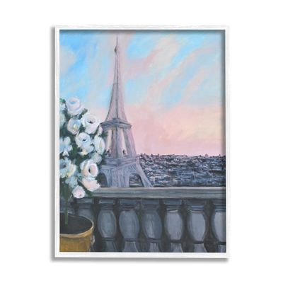 Stupell Industries Spring Eiffel Tower Balcony Traditional European Architecture
