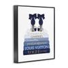 Stupell Industries Navy Blue Bow Heels Chic Glam Bookstack, Designed by Amanda Greenwood Black Framed Wall Art, 16 x 20 view 3