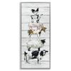 Stupell Industries Country Farm Animal Stack Cow Sheep Pig Rooster, Designed by Carol Robinson Gray Framed Wall Art, 13 x 30, Multi-Color view 1