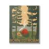 Stupell Industries Born to Roam Phrase Rustic Forest Camping Tent view 1