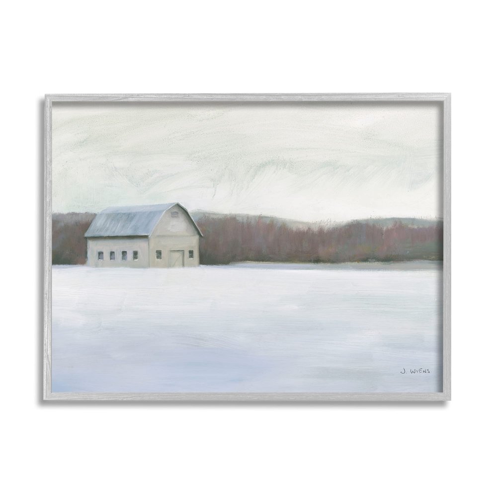 Stupell Industries Winter Barn with Snow Country Farm Landscape