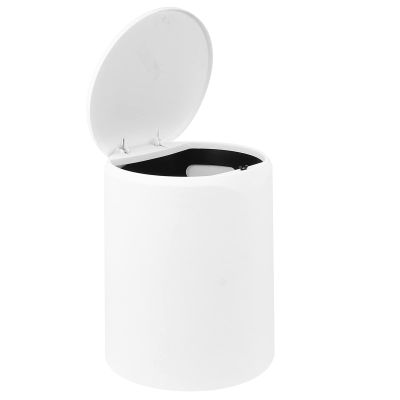 Cabilock Simple Press Waste Paper Basket Plastic Trash Can Lid Household Trash Container Sealed Design
