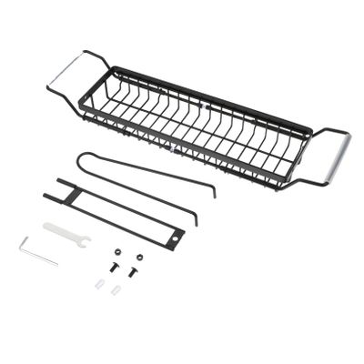 Cabilock 1pc Kitchen Sink Drain Shelf Expandable Dish Cloth Holder Compact Storage Rack for Soap and Utensils Fits Sinks Efficient Drainage Design