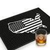 American Flag Bar Mat - Patriotic 18"x12" Rubber Bar Mat for Home Bar, Wet Bar, Countertop & Man Cave, Non-Slip Spill Mat for Cocktail Station, USA Gift for Veterans view 1