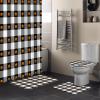 4 Piece Bathroom Mat Sets, Halloween Orange Pumpkins in Retro Black and White Plaid Doormats Decor Shower Curtain Rugs Bath Mat Non-Slip Toilet Seat Cover Bathroom Mat view 2
