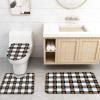 4 Piece Bathroom Mat Sets, Halloween Orange Pumpkins in Retro Black and White Plaid Doormats Decor Shower Curtain Rugs Bath Mat Non-Slip Toilet Seat Cover Bathroom Mat view 4