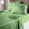 100% Egyptian Cotton 600 Thread Count 6 Pc Bed Sheets-California King Size, Deep Pocket Upto 21-24'' Sheet Set,Moss Stripe view 1