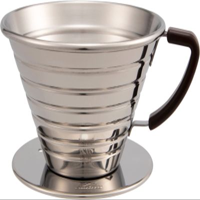 Carita Kalita Stainless Steel Coffee Dripper Wave Series - 2-4 People, 185S, Made in Japan, For 2-4 Cups