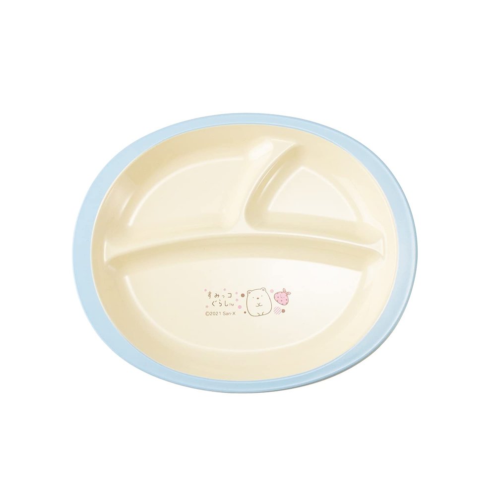 Asahikoyo SG21-04 Sumikko Gurashi Lunch Plate, Dots, Microwave Safe, Dishwasher Safe, Light Blue, Length 9.3 x Width 7.7 x Height 0.8 inches (23.5 x 19.5 x 2 cm)