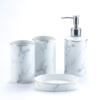 Bathroom Accessories Set4 Pcs Marble Pattern Bathroom Sets Accessories with Soap Dispenser, Toothbrush Holder, Bathroom Tumbler, Soap Dish for Birthday gift, housewarming gift, Home Decoration (F) view 1