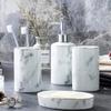 Bathroom Accessories Set4 Pcs Marble Pattern Bathroom Sets Accessories with Soap Dispenser, Toothbrush Holder, Bathroom Tumbler, Soap Dish for Birthday gift, housewarming gift, Home Decoration (F) view 2