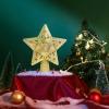 Christmas Tree Topper Projector, LED Star Tree Topper Lighted, Glitter Gold Star Topper Projector with Rotating Snowflake Projection for Indoor Christmas Tree Decor, Xmas Decorations view 2