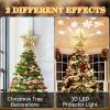 Christmas Tree Topper Projector, LED Star Tree Topper Lighted, Glitter Gold Star Topper Projector with Rotating Snowflake Projection for Indoor Christmas Tree Decor, Xmas Decorations view 3
