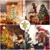 Christmas Tree Topper Projector, LED Star Tree Topper Lighted, Glitter Gold Star Topper Projector with Rotating Snowflake Projection for Indoor Christmas Tree Decor, Xmas Decorations view 4