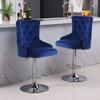 Beaugreen Bar Stools Set of 2, Modern Velvet Bar Chairs with Back, Counter Height Adjustable Swivel Blue Barstools Chairs for Kitchen Island Pub Counter, 18.1" D x 19.1" W x 51.6" H, Deep Blue view 1