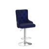 Beaugreen Bar Stools Set of 2, Modern Velvet Bar Chairs with Back, Counter Height Adjustable Swivel Blue Barstools Chairs for Kitchen Island Pub Counter, 18.1" D x 19.1" W x 51.6" H, Deep Blue view 4