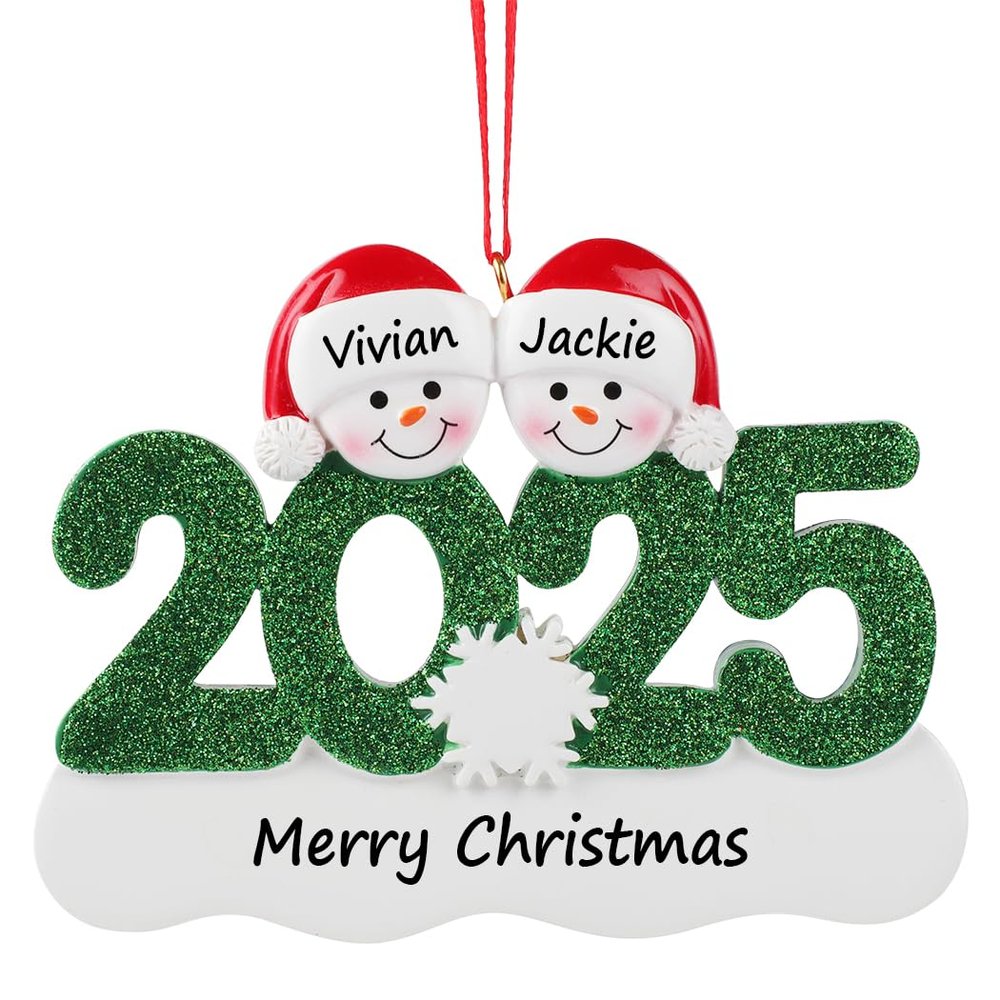2025 Personalized Family Christmas Ornament - Snowman Couple Christmas Tree Ornament - Decorative Hanging Ornaments - Keepsake Gifts for Mom, Dad, Kid, Grandma, Grandpa - Free Customization