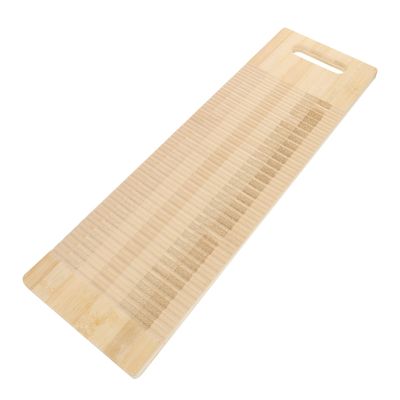 Cabilock 1pc Wood Washboard for Hand Washing Clothes and Wear Resistant Household Laundry Tool Wavy for Enhanced Friction for Efficient Clothing Cleaning