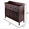 Ergode Adriana Storage Bench | Comfortable Seating | Ample Storage Space | Walnut Finish | 3 Drawers (94303-VV) view 2
