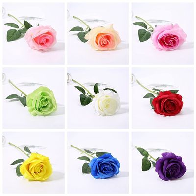 Artificial and Dried Flower 50pcs Artificial Roses Flower for Anniversary Valentine's Day Birthday Party Supplies Bridal Bouquet Wedding Car Decoration - ( Color: Multi )