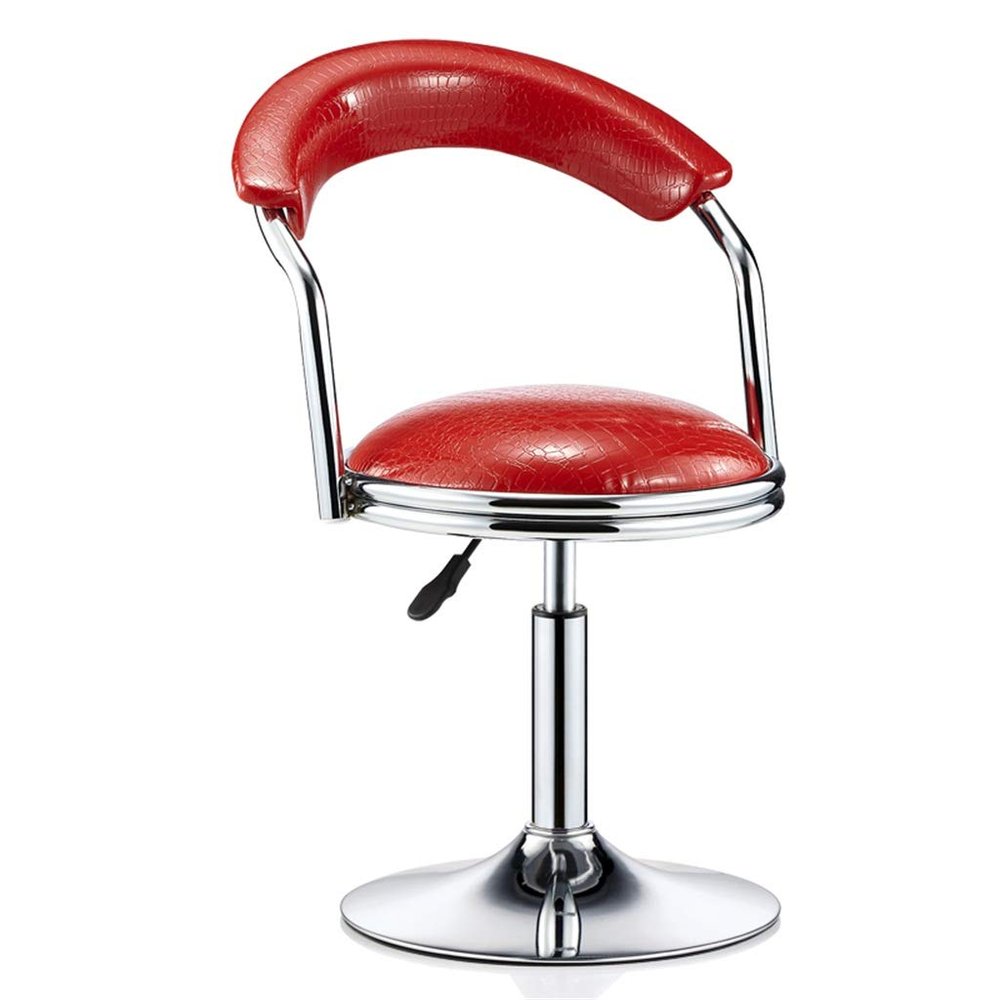 JHome-Barstools Rolling Low Swivel Stool Computer Desk Chair Height Adjustable from 40-55cm for Kitchen Bar Salon Spa Clinic Gas Lift Stool with Chrome Legs