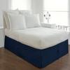 1 Piece Split Corner Tie Bed Skirt, 15 Inch Drop Length 800 Thread Cotton 100% Egyptian Cotton, Easy Fit & Fade Resistant, California King Size (72" x 84") Inch, Solid Navy Blue view 1