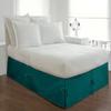 1 Piece Split Corner Tie Bed Skirt, 15 Inch Drop Length 800 Thread Cotton 100% Egyptian Cotton, Easy Fit & Fade Resistant, Full Size (54" x 75") Inch, Solid Teal view 1