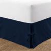1 Piece Split Corner Tie Bed Skirt, 15 Inch Drop Length 800 Thread Cotton 100% Egyptian Cotton, Easy Fit & Fade Resistant, Twin Size (39" x 75") Inch, Solid Navy Blue view 2