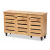 Baxton Studio Gisela Modern and Contemporary Oak Brown Finished Wood 3-Door Shoe Storage Cabinet view 1