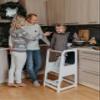 Kitchen Observation Tower with Blackboard, Kitchen Tower with Chalkboard, Step Stool for Children (White Color) view 2