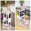 Kitchen Observation Tower with Blackboard, Kitchen Tower with Chalkboard, Step Stool for Children (White Color) view 3