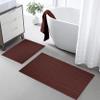 Ample Decor Bath Mats 100% Cotton 24 X 17 & 34 X 20 Inches, Oeko Tex Certified 1350 GSM Solid Construction Thick & Plush, Super Absorbent for Bathroom Floor, Shower Brown view 2