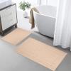 Ample Decor Bath Mats 100% Cotton 24 X 17 & 34 X 20 Inches, Oeko Tex Certified 1350 GSM Solid Construction Thick & Plush, Super Absorbent for Bathroom Floor, Shower Beige view 2