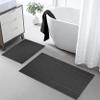 Ample Decor Bath Mats 100% Cotton 24 X 17 & 34 X 20 Inches, Oeko Tex Certified 1350 GSM Solid Construction Thick & Plush, Super Absorbent for Bathroom Floor, Shower Grey view 2